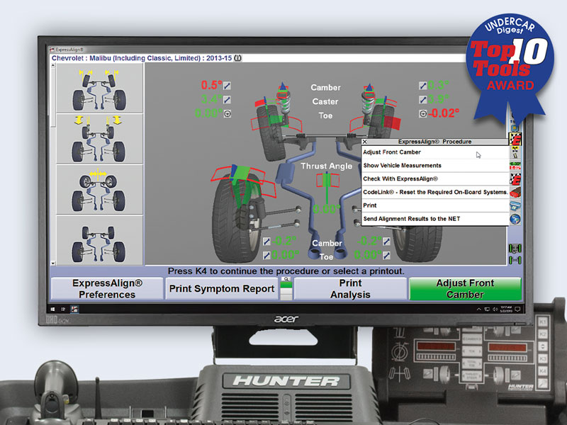 hunter expressalign feature on computer screen