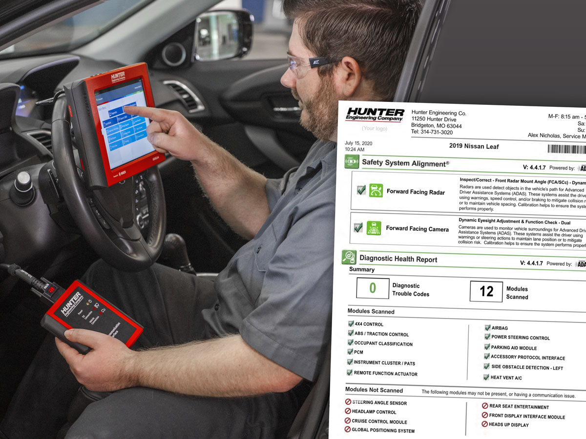 hunter safety system alignment adas calibration pre-scan post-scan